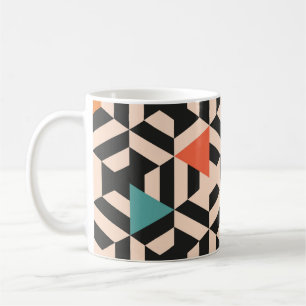 Nahtlos abstraktes Muster geometrischer Formen. Ge Kaffeetasse