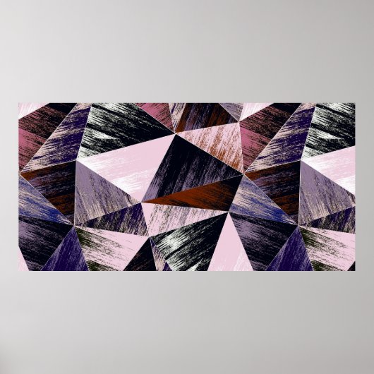 Nahtlos abstraktes Polygonmuster. Blau, Rosa, BH Poster (Vorne)