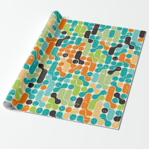 Nahtlos abstraktes Retro-Geometrie-Muster Geschenkpapier
