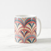Nahtlos besticktes Muster. Wavy böhmischer Druck. Kaffeetasse (VorderseiteRechts)