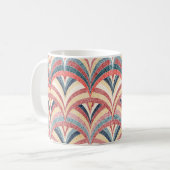 Nahtlos besticktes Muster. Wavy böhmischer Druck. Kaffeetasse (Vorderseite Links)