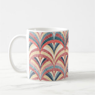 Nahtlos besticktes Muster. Wavy böhmischer Druck. Kaffeetasse