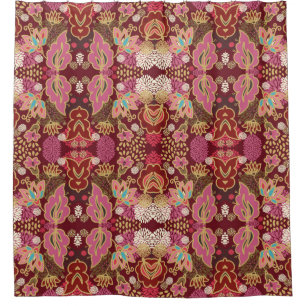 Nahtlos dekoratives, chaotisches Blumenmuster Duschvorhang