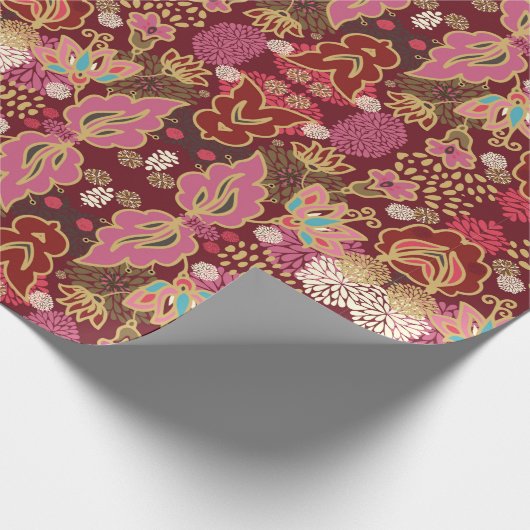 Nahtlos dekoratives, chaotisches Blumenmuster Geschenkpapier (Ecke)