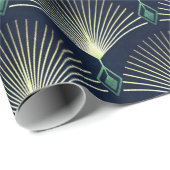 Nahtlos elegantes geometrisches Muster. Blue Art D Geschenkpapier (Rolleneckpunkt)