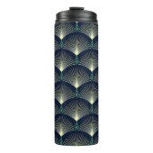 Nahtlos elegantes geometrisches Muster. Blue Art D Thermosbecher (Vorderseite)