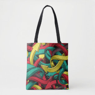 Nahtlos farbiger Hintergrund von Graffiti auf dunk Tasche