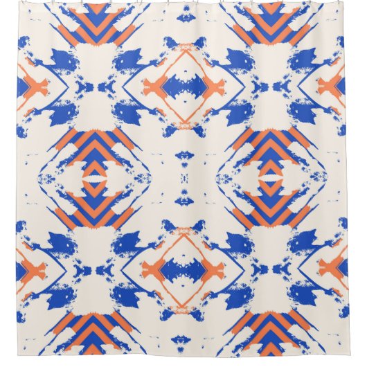 nahtlos farbiges Hipster-Muster mit geometrischer Duschvorhang (Vorderseite)