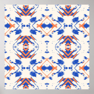 nahtlos farbiges Hipster-Muster mit geometrischer  Poster