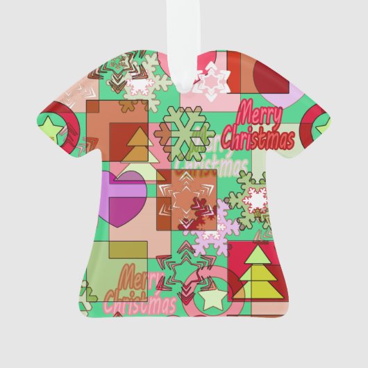 Nahtlos frohe Weihnachtsgeometrie Ornament (Rückseite)