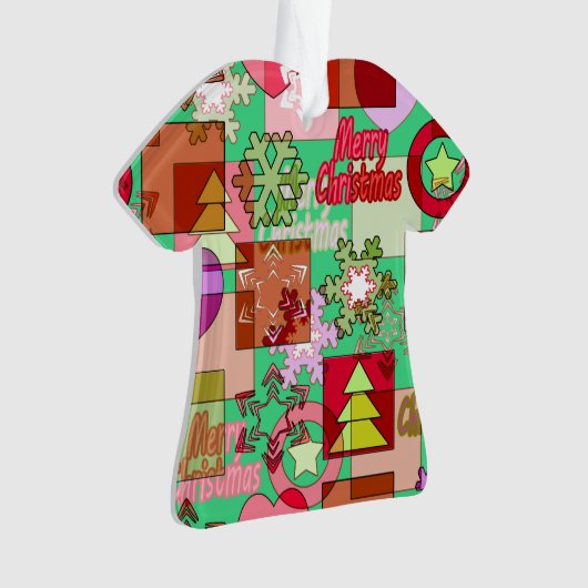 Nahtlos frohe Weihnachtsgeometrie Ornament (Vorderseite)