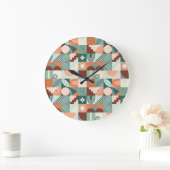Nahtlos geometrisches, abstraktes Mosaikmuster. Große Wanduhr (Zuhause)