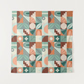 Nahtlos geometrisches, abstraktes Mosaikmuster. Wandteppich (Vorderseite (Horizontal))