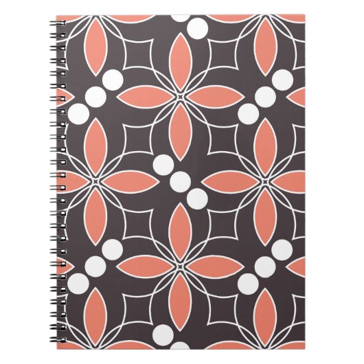 Nahtlos geometrisches Muster mit Blume. kunst. Notizblock (Vorderseite)