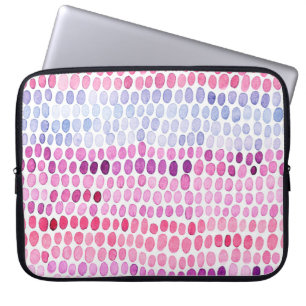 Nahtlos gestreiftes Wasserfarbmuster. Rosa und gra Laptopschutzhülle