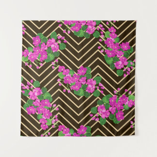 Nahtlos glühendes Muster in süßen Blume. Zusammens Wandteppich