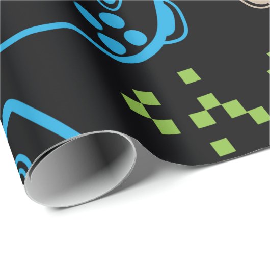 Nahtlos helles Muster mit Joysticks. Spielcoo Geschenkpapier (Rolleneckpunkt)