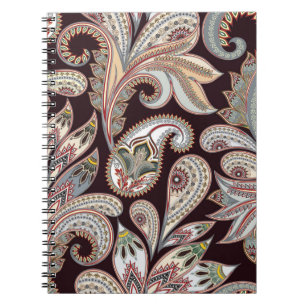 Nahtlos helles Muster mit verziertem Paisley Notizblock