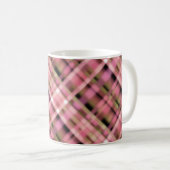 Nahtlos kariert kariertes tartan rosa Schwarz-weiß Kaffeetasse (VorderseiteRechts)