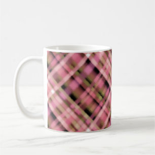 Nahtlos kariert kariertes tartan rosa Schwarz-weiß Kaffeetasse