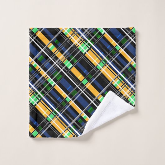 Nahtlos karierte karierte abstrakte Quadrate geome Badhandtuch Set (Waschlappen)