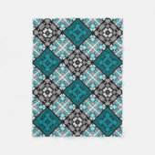 Nahtlos karierte karierte abstrakte Quadrate geome Fleecedecke (Vorderseite)