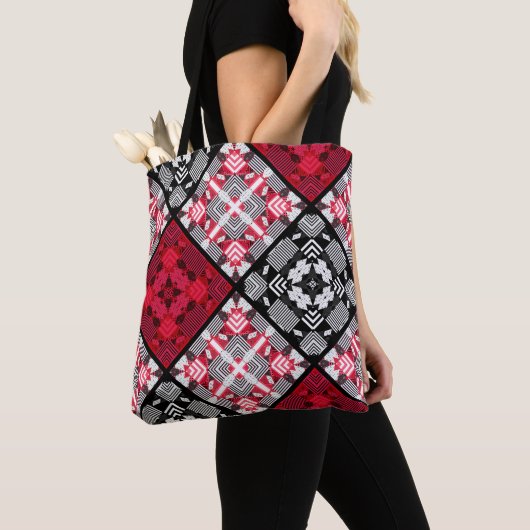 Nahtlos karierte karierte abstrakte Quadrate geome Tasche (Von Nahem)