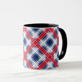 Nahtlos kariertes, kariert gesäumtes abstraktes Mu Tasse (VorderseiteRechts)