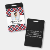 Nahtlos kariertes kariertes, gesäumtes abstraktes ausweis (Vorder- & Rückseite)