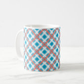 Nahtlos kariertes kariertes, gesäumtes abstraktes  kaffeetasse (Vorderseite Links)