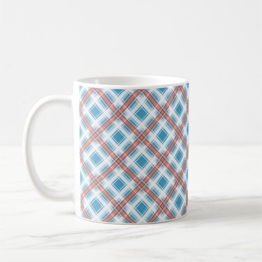 Nahtlos kariertes kariertes, gesäumtes abstraktes  kaffeetasse (Links)