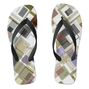 Nahtlos kariertes kariertes Tartan-Muster, grün br Badesandalen