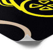 Nahtlos leuchtendes Muster mit Joysticks. Spielcoo Poster (Ecke)