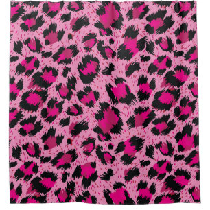 Nahtlos luxuriöses rosa Leopardenmuster. Duschvorhang