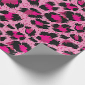 Nahtlos luxuriöses rosa Leopardenmuster. Geschenkpapier (Ecke)