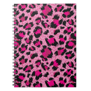Nahtlos luxuriöses rosa Leopardenmuster. Notizblock