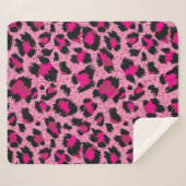 Nahtlos luxuriöses rosa Leopardenmuster. Sherpadecke (Vorderseite (Horizontal))