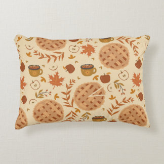 Nahtlos mit Apfelkuchen, Äpfeln und Tasse. Dekokissen