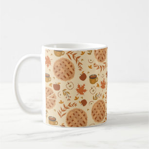 Nahtlos mit Apfelkuchen, Äpfeln und Tasse.  Kaffeetasse