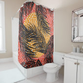 Nahtlos mit Blätter und Strichen aus schwarzer Han Duschvorhang (Beispiel)