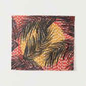 Nahtlos mit Blätter und Strichen aus schwarzer Han Wandteppich (Vorderseite (Horizontal))