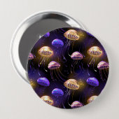 Nahtlos mit glühender Qualle Button (Vorne & Hinten)