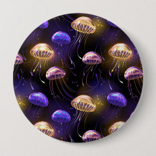 Nahtlos mit glühender Qualle Button