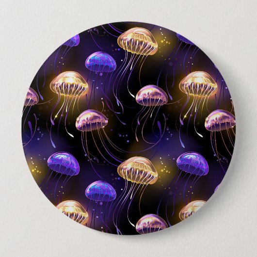 Nahtlos mit glühender Qualle Button (Vorderseite)