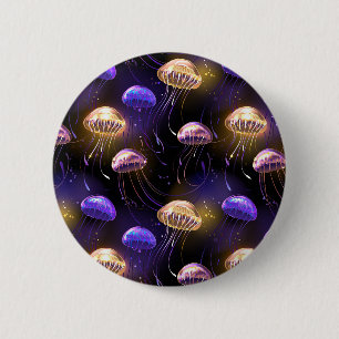Nahtlos mit glühender Qualle Button