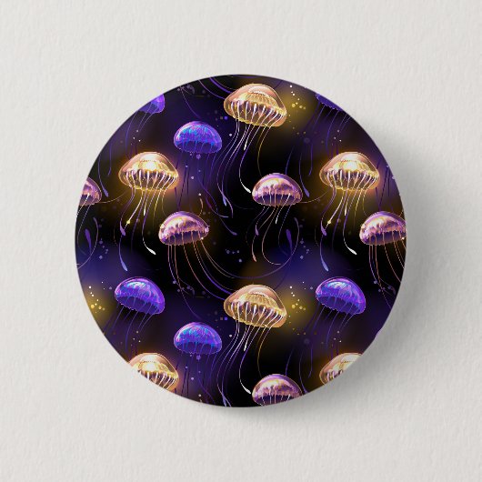 Nahtlos mit glühender Qualle Button (Vorderseite)
