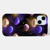 Nahtlos mit glühender Qualle Case-Mate iPhone Hülle (Rückseite (Horizontal))