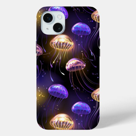 Nahtlos mit glühender Qualle Case-Mate iPhone Hülle (Rückseite)
