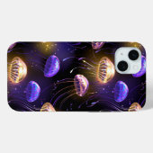 Nahtlos mit glühender Qualle Case-Mate iPhone Hülle (Rückseite (Horizontal))