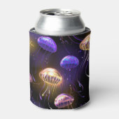 Nahtlos mit glühender Qualle Dosenkühler (Kanne Vorderseite)